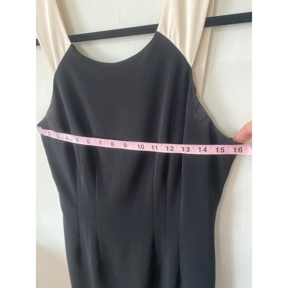 Jay Godfrey Black & Cream Strap Colorblock Sheath Bodycon Blue Zipper Mini 10 - Picture 13 of 14